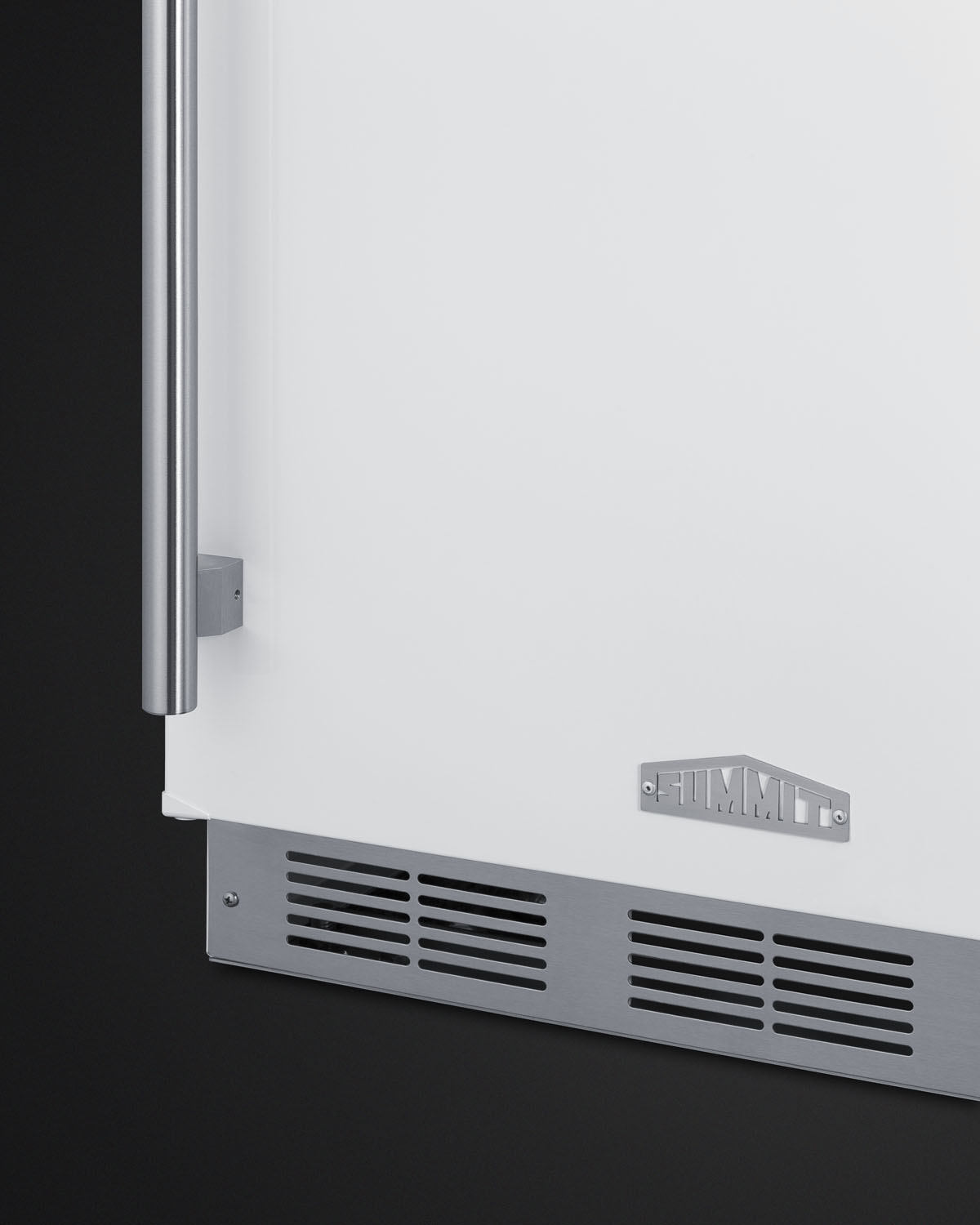Built-in undercounter ADA height commercially listed dual tap wine dispenser in white with stainless steel handle
